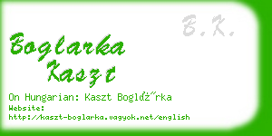 boglarka kaszt business card